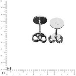 Boucles d'oreilles avec platine argenté vieilli Ø 6 mmx 2 paires