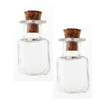 Flacon miniature en verre Carré 2 pcs
