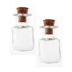 Flacon miniature en verre Carré 2 pcs