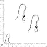 Crochet d'oreille argenté 20 mm - 4 pièces